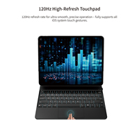 Keyboard Ajaib Baru untuk iPad Pro 12.9 Inch Generasi ke-4, ke-5, ke-6, Casing Keyboard Nirkabel dengan Lampu Latar dan Touchpad, Dudukan Magnetik Mengambang