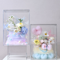 Coton Nuageux et Soie Colorée, Fleurs en Coton, Matériaux Floraux pour Bouquet de la Saint-Valentin, Papier Artistique
