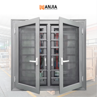 Fenêtres à battants en aluminium à double vitrage personnalisables avec moustiquaire, design professionnel