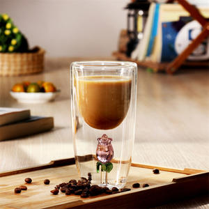 Tasse à café en verre transparente, résistante à la chaleur, double paroi, anti-brûlure, pour jus - Product Image 6