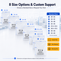 Clear PE Vacuum Compression Valve Bags Double Zipper Warning Printed Packaging for Clothes Textiles and Plush Toys