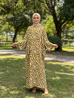Nouvelle Collection 2026 – Ensemble Abaya Kaftan Imprimé en Coton Écologique pour l'Été et l'Automne – Robe Islamique Longue et Ample à Manches Longues pour Femme