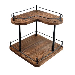 Wooden Spice Rack 2 Tier Adjustable Display <b>Shelf</b> Kitchen Countertop Storage Multi Function - Product Image 3