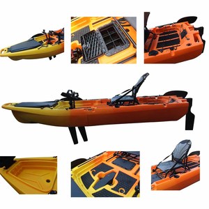 Kayak gonflable pliable pour 2 personnes, pêche, surf, pédale à pied, double propulsion, aileron modulaire détachable, hélice à pédale - Product Image 3
