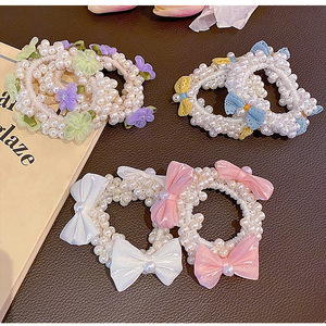 Élastiques à cheveux en perles pour enfants, super mignons, pour nouer un <span class=keywords><strong>chignon</strong></span>, avec un nœud <span class=keywords><strong>papillon</strong></span>, accessoire - Product Image 3
