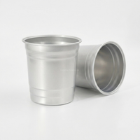 Gobelets en aluminium recyclables, étanches, écologiques, incassables, adaptés aux aliments, pour cafés, traiteurs, fêtes, avec logo personnalisé, jetables