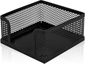 Bureau En Métal Noir de Bureau En Treillis Métallique 5 Pièces Ensemble Organisateur de Bureau avec 2 Niveaux bac à Documents, porte-Stylo, porte-notes - Product Image 3