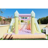 Château gonflable blanc en PVC de qualité commerciale maison de rebond équipement de location de fête videur gonflable avec toboggan et fosse à balles