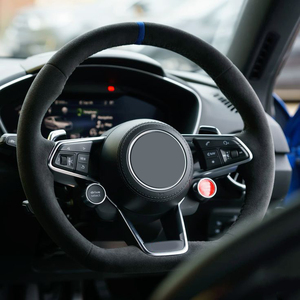 <span class=keywords><strong>Volante</strong></span> Personalizado con Botón de Encendido <span class=keywords><strong>S</strong></span>-<span class=keywords><strong>Line</strong></span> en Cuero Alcántara para <span class=keywords><strong>Audi</strong></span> R8 TTRS C6 C7 S7 S4 A4 B8 RS3 S5 B9 A6 C8 <span class=keywords><strong>A3</strong></span> RS7 RS6 Q7 - Product Image 1