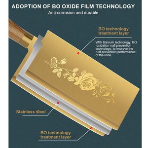 Utensilios de Cocina de Lujo, Juego de Cuchillos de Cocina con Recubrimiento Dorado de Titanio, Cuchillos de Chef de Acero Inoxidable para Cortar Huesos y Rebanar - Product Image 2