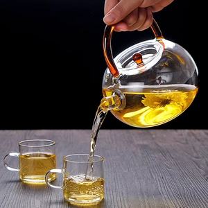 <span class=keywords><strong>Set</strong></span> da Tè in Vetro Trasparente con Teiera <span class=keywords><strong>e</strong></span> Tazze, Resistente al Calore in Borosilicato per Casa <span class=keywords><strong>e</strong></span> Caffè - Product Image 2