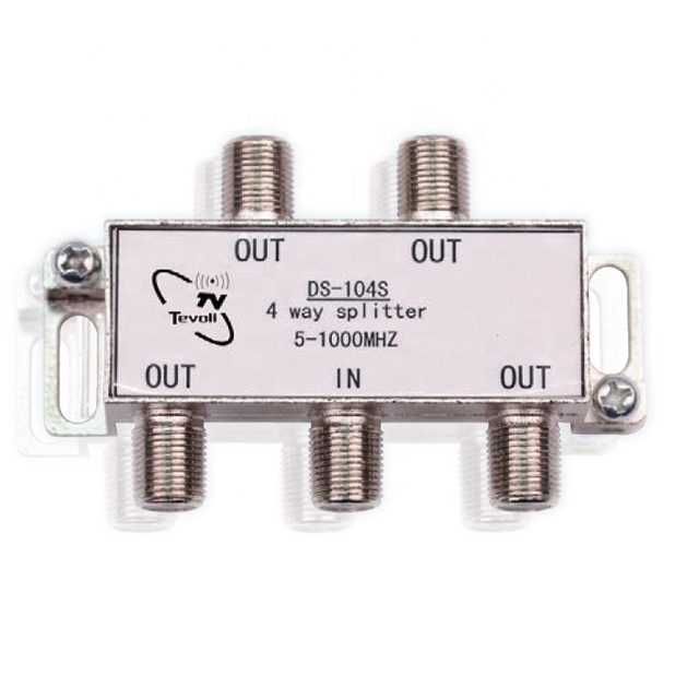 Indoor 1 Input 4 Output 5-1000mhz 4 Way Coaxial Splitter for TV Cable