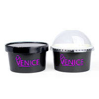 Pot en papier pour crème glacée biodégradable et écologique avec couvercle, gobelets en papier pour desserts, pots en papier pour crème glacée, yaourt et salade