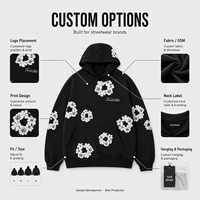 Hoodie personnalisé streetwear avec impression en relief, fabricant OEM chinois, en molleton de coton épais et doux, coupe oversize