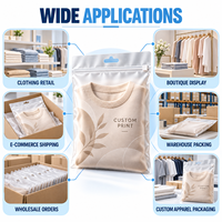 Sac d'emballage mat pour vêtements avec fermeture éclair coulissante givrée personnalisée et trou de suspension, pour boutiques de détail, réutilisable, vente en gros