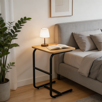 Bureau ergonomique en forme de C pour ordinateur portable, pour canapé, 40x60, table de chevet portable, surface en MDF, table d'appoint mobile pour la maison