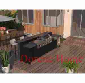 Gran oferta Dorene 2025 | Forma de Isla de cocina al aire libre con barbacoa y nevera, juego todo incluido con estufa y espacio de preparación - Product Image 3