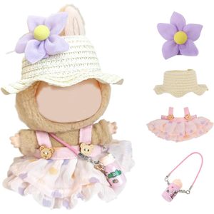 Premium 4 piezas lindo vestido de moda falda conjunto para muñecas Labu de 17cm incluye sombrero y vestido modelo accesorios de estilo de juguete - Product Image 2