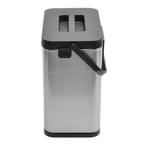 Thùng Đựng Chất Thải Thực Phẩm Nhà Bếp Hình Chữ Nhật Bằng Thép Không Gỉ Gắn Tường 3L Có Nắp Và Tay Cầm Cũng Như Thùng Bên Trong - Product Image 3