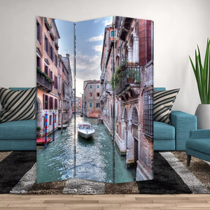 Hiện đại ven biển mô hình cảnh quan bằng gỗ gấp phòng Divider di chuyển Vải màn hình cho khách sạn trang trí thanh lịch vải màn hình - Product Image 4