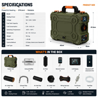 Nouveau design, chauffage diesel portable pour valise, 12V/24V/220V, chauffage diesel embarqué pour camping en extérieur