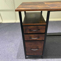 Bureau d'ordinateur de jeu minimaliste moderne et peu encombrant avec tiroirs de rangement, structure en acier, petite taille pour le bureau et la maison