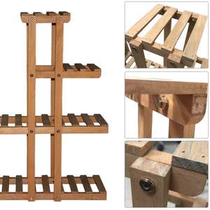 Pianta in legno di pino a 4 livelli 10 vasi di <span class=keywords><strong>fiori</strong></span> a più strati portabagagli <span class=keywords><strong>per</strong></span> fioriera verticale <span class=keywords><strong>per</strong></span> Patio interno/esterno - Product Image 4