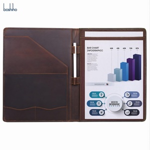 Customized Premium A4 File <b>Folder</b> Cover Crazy Horse Genuine Leather Legal Pad Padfolio <b>Binder</b> Portfolio <b>Folder</b> - Product Image 2