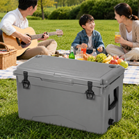 Glacière carrée thermique moderne avec design rotomoulé, étanche et isolée pour le camping estival et le stockage alimentaire