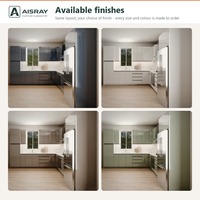 Meuble de cuisine sur mesure à finition ultra brillante, aménagement en L moderne et luxueux, rangement par tiroirs, livraison en kit et boîtes de rangement en MDF