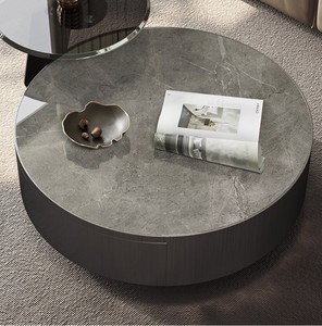Luxuriöses Modernes Konvertierbares Gesintertes Stein-Couchtisch-Set 2-teilig Ineinanderstellbare Marmor-Mitteltische für Wohnzimmer Wohnmöbel - Product Image 6