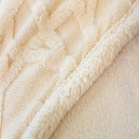 Plaid en polaire Sherpa Jacquard Crème à motif cannage pour lit, canapé, hôtel, aménagement intérieur, import et approvisionnement