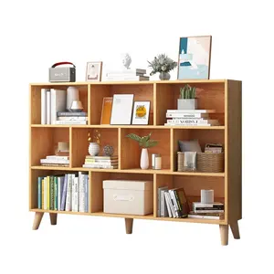 轻奢华现代风格书柜木质转角书架，带阅读角落