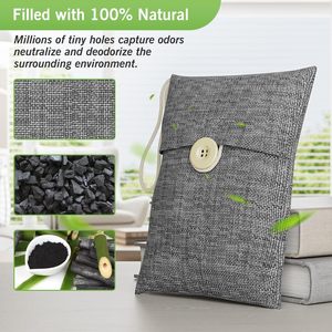 Bambu Kömürü Koku Giderici Hava Temizleyici Poşetler Ev Araba Hava Ferahlatıcısı Evcil Hayvanlar İçin Güvenli Katı 50g 75g 100g 200g Dolap Ayakkabı Odası İçin - Product Image 2