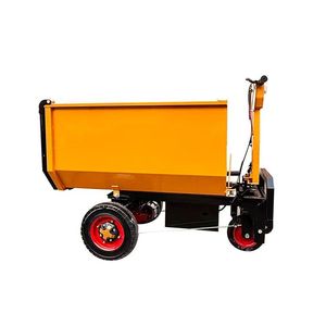 Orange Steel Electric Dumper Cart 4 <b>Wheel</b> Enclosed Cargo Tricycle 1000W Industrial Use - Product Image 3
