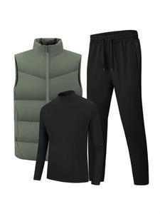 Ensemble trois pièces <span class=keywords><strong>de</strong></span> sport décontracté pour <span class=keywords><strong>homme</strong></span> Gilet respirant à séchage rapide Pantalon pour le printemps, l'automne, l'hiver Usage quotidien Logo coupe-vent - Product Image 2
