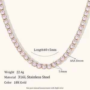 Hot Selling Light Luxury Stacked Collarbone Chain Jewelry Stainless Steel Plated 18K Gold Full Zirconia Necklace For Women