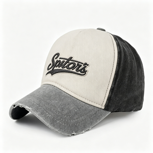 Fashion Distressed Baseball <b>Cap</b> for Men and <b>Women</b> Custom Vintage Script Embroidered Logo Hat - Product Image 2