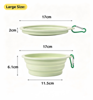 Bol pliable pour animaux de compagnie en plastique, bol à eau pliable portable pour chien avec mousqueton pour les voyages en plein air, le camping et la randonnée
