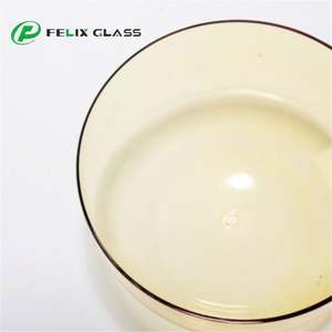 Abat-jour de table en verre borosilicate 3.3 couleur ambre, perçage personnalisé, fait main, pour la décoration intérieure et l'éclairage domestique - Product Image 2