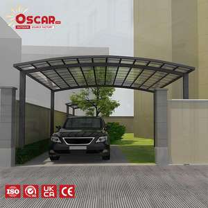 Cochera de aluminio sencilla para estacionamiento exterior, de un solo lado, con entrada <span class=keywords><strong>diagonal</strong></span>, para patio trasero y entrada de vehículos. - Product Image 1