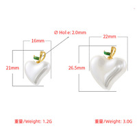 Js1870 Sierlijke Kleine Chique Pret Fruit Collectie 18K Vergulde Witte Faux Parel Liefde Hart Charme Hanger Voor Sieraden Maken