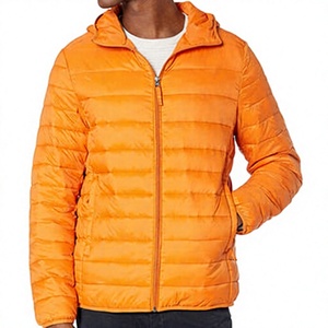 Chaqueta acolchada para hombre al por mayor, estilo casual oversize con logo, cuello alto de lona personalizado, moda urbana teñida lisa. - Product Image 1