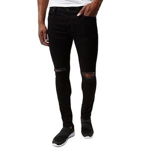 Nouvelle mode <span class=keywords><strong>bon</strong></span> prix personnalisé noir déchiré homme jeans super skinny - Product Image 1