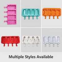 Moule à glaces ondulées réutilisable en silicone sans BPA, facile à nettoyer, multi-cavités, qualité alimentaire, antiadhésif, pour glaces maison