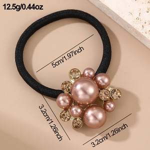 Diadema Francesa con Perlas y Flores, Accesorio para el Cabello con Banda Elástica de Alta Elasticidad para Mujer - Product Image 6