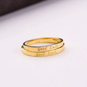 Anillo de Boda de Oro Sólido de 14K al por Mayor, Joyería de Buena Suerte, Anillo de Boda Personalizado, Juego de Anillos de Oro para Pareja, Lujosos y Modernos, Unisex - Product Image 3