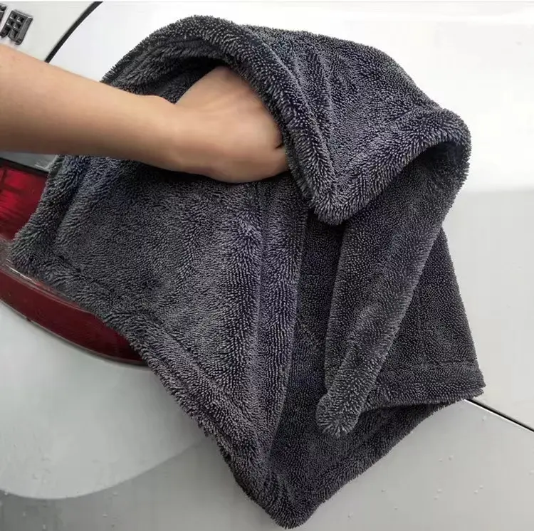 Màu xanh đậm chuyên nghiệp rửa xe dày lớp phủ vi sợi làm sạch driying xe sợi nhỏ xoắn vòng xe khăn