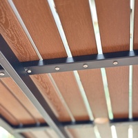 Mobilier d'extérieur durable, ensemble table de pique-nique à cadre en acier galvanisé, banc de salle à manger en bois et plastique composite pour patio et cour