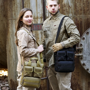 Bolso de hombro de camuflaje ruso para ocio al aire libre, bolso de ordenador negro cruzado, bandolera táctica multifunción con eslinga - Product Image 5